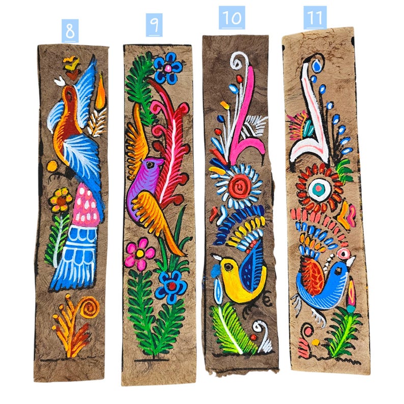 Amate Paper Bookmark, Traditional Mexican Bird Design - Handcrafted Book Divider image 5