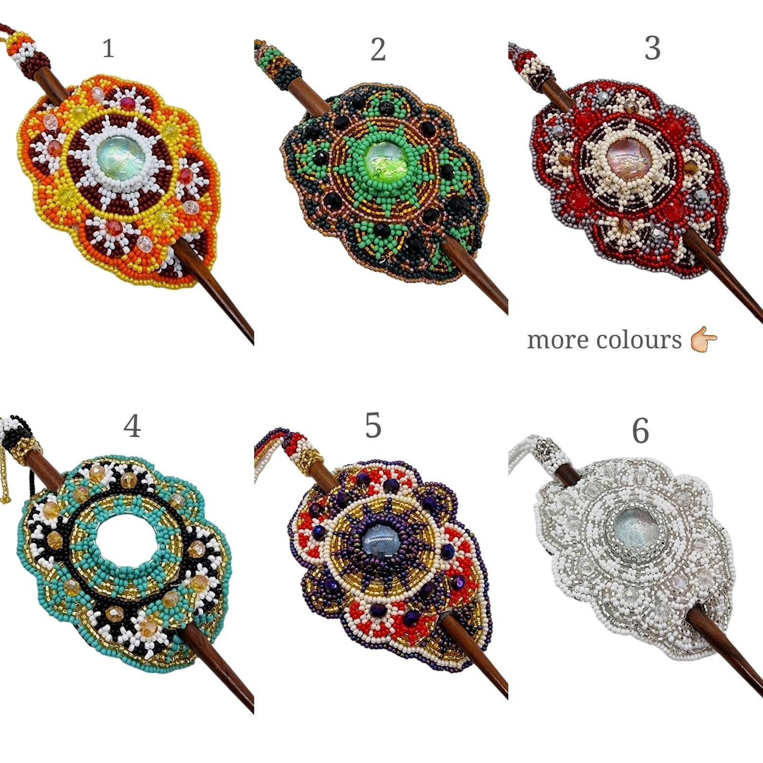 Hair Clip With Stick-barrette-beaded Hairclip-wooden Bead - Etsy Hair Clip With Stick-barrette-beaded Hairclip-wooden Bead - Etsy