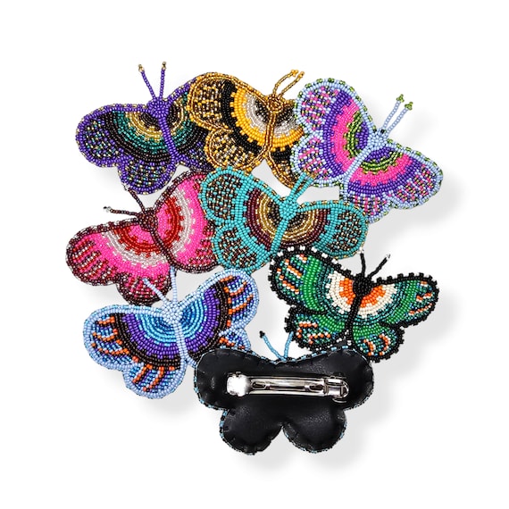 Butterfly Barrette, Beaded Butterfly Hairclip