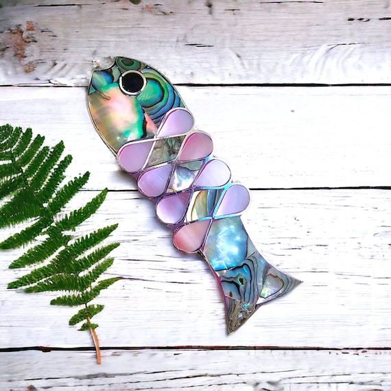 Fish Design Hair Barrette, Abalone Shell Hair Clip, Silver Plated, Mother of Pearl Hair Barrette, Unique Handcrafted Hair Jewellery