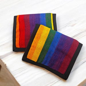 Guatemalan Mayan Wallet/ Rainbow Colour Wallet/ Multicolour Wallet/ Huipil Wallet/ Handmade Striped Wallet/ Unisex /Handwoven/Bohemian Purse
