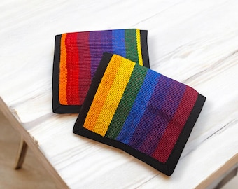 Guatemalan Mayan Wallet/ Rainbow Colour Wallet/ Multicolour Wallet/ Huipil Wallet/ Handmade Striped Wallet/ Unisex /Handwoven/Bohemian Purse