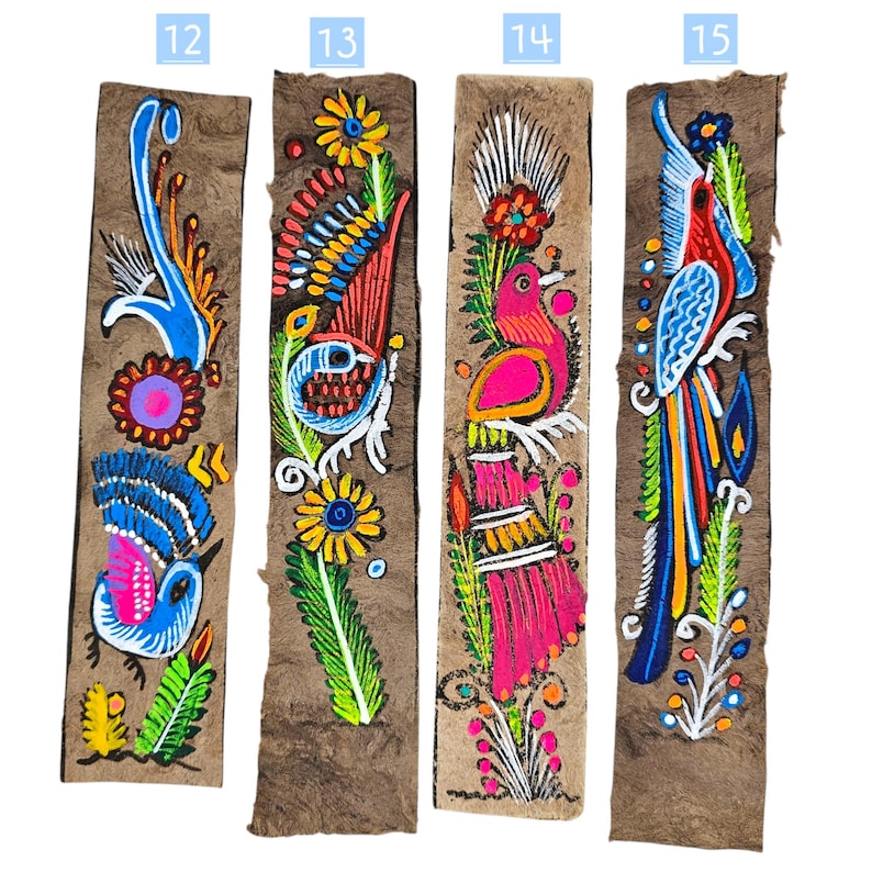 Amate Paper Bookmark, Traditional Mexican Bird Design - Handcrafted Book Divider image 6
