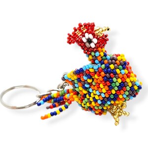 Beaded Key Ring- Chicken - Dog- Sloth- Guatemalan Key ring charms- Animal Key Chain- Multicolour-Key accessories- Bag Charms-Bag Accessory Multicolour Chicken