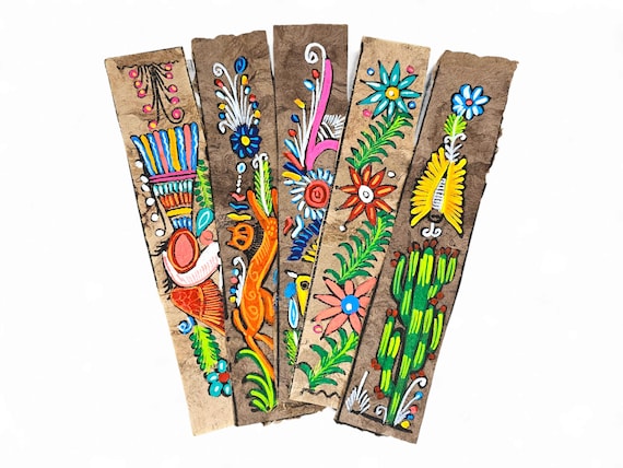 Amate Paper Bookmark, Traditional Mexican Bird Design - Handcrafted Book Divider