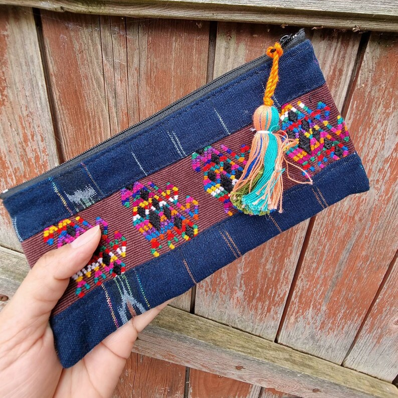 Black - Kutch Neran Hand Embroidered Pencil Pouch 236