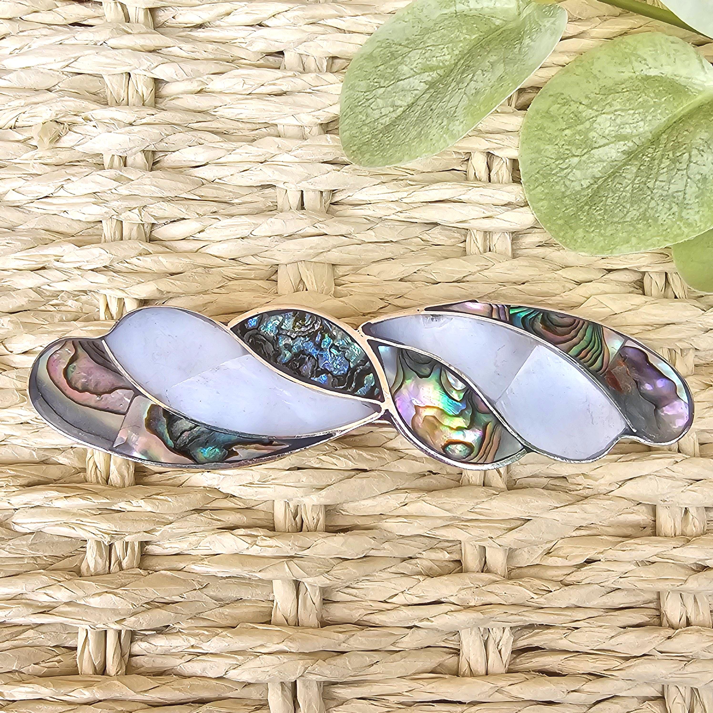 Mother of Pearl Hair Barrette, Butterfly Design, Abalone  display picture 3