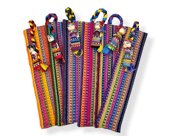 Guatemalan Textile Worry Doll Bookmark  - Fair Trade Artisan Made  - Mayan Gift -Mindfulness Gift, Colourful Bookmark