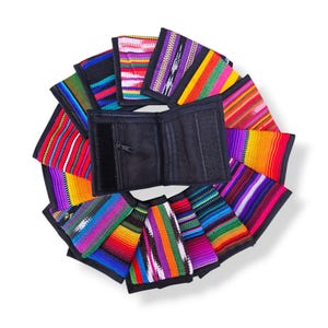 Handmade Fairtrade Guatemalan Mayan Woven Wallet – Bohemian Ethnic Fabric Purse - Stripe Design - Fabric Wallet - Unisex Gift - Ethnic