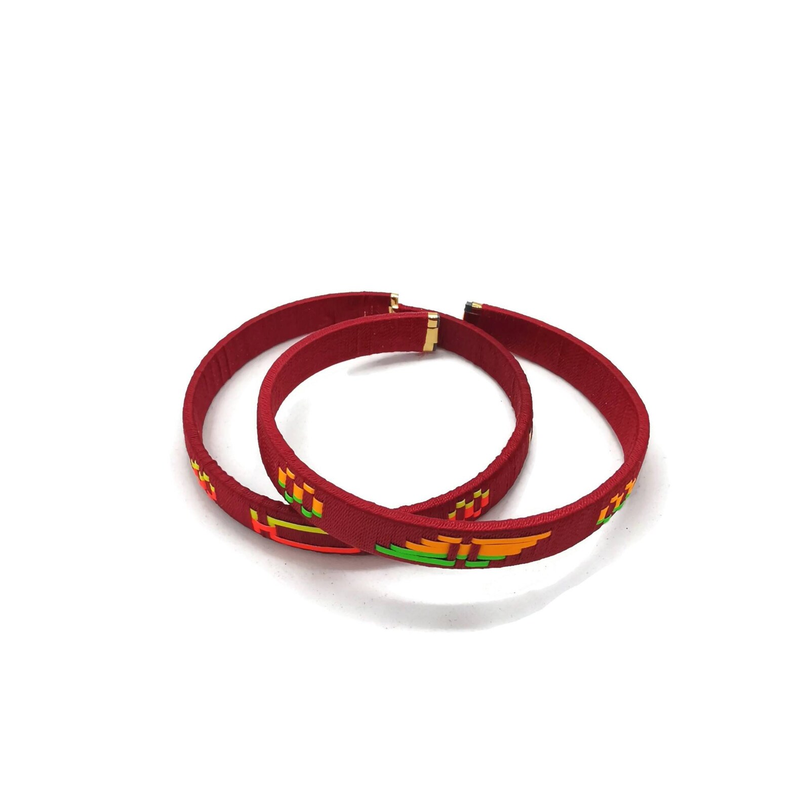 Wrap Bangle Cotton Wrap Bracelet Green Red Colour Bohemian Etsy UK