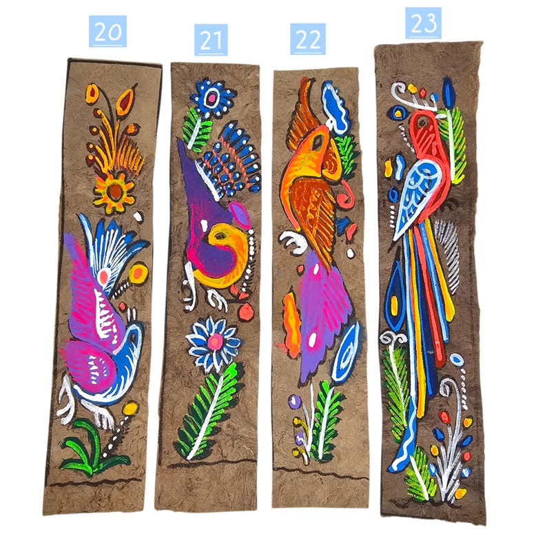 Amate Paper Bookmark, Traditional Mexican Bird Design - Handcrafted Book Divider image 8