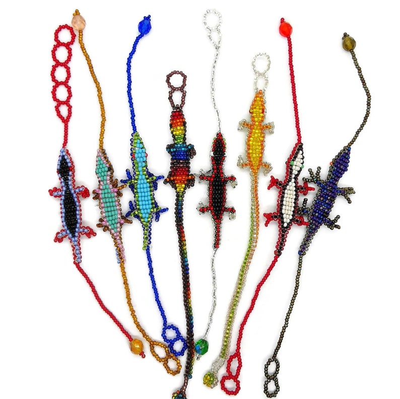 Lizard Bracelet Gecko Loomed Beaded Friendship Bracelet Etsy