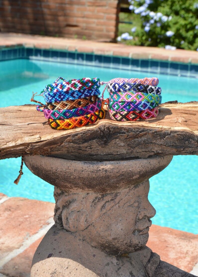 Woven Friendship Braceletcotton String Braceletshippie Etsy