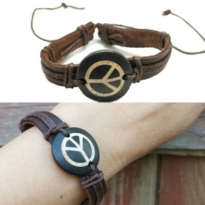 Brown round plaited wristband adjustable size mens boys bracelet 8mm wide LB0232