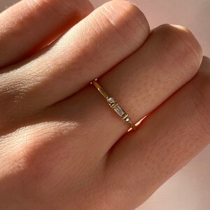 Modern stainless steel women's ring transparent zirconium / thin ring set with gold water resistant