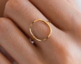 Women's thin stainless steel circle ring / thin water-resistant ring