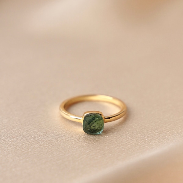 Green Stone Ring Etsy