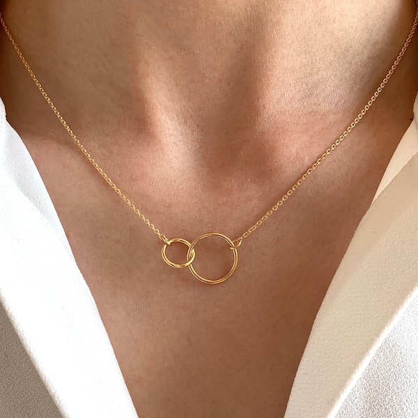 Two Ring Necklace Etsy
