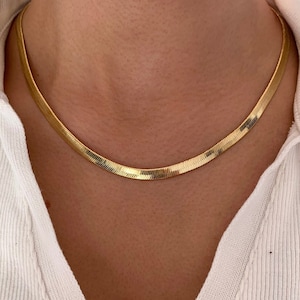 Schlangenkette aus Edelstahl / Goldfarbene Damenkette