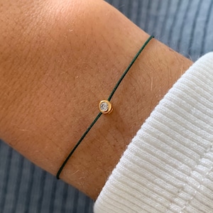 Brilliant zirconium gold-plated women's bracelet / Fine minimalist bracelet / Love friendship bracelet