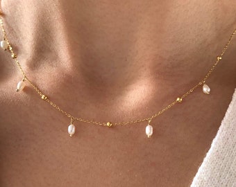 Collier En Prehnite Naturelle Et Argent Massif 925 - Longueur 45 Cm - 170 Carats - Neuf