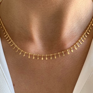 Gold choker chain necklace / Women's gold chain necklace / Women's gift