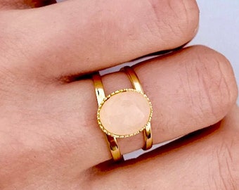 Bague quartz rose | Etsy Bague quartz rose | Etsy