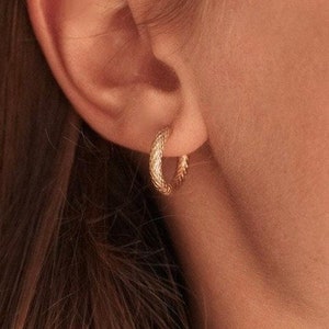 Stainless steel mini hoop earrings / Minimalist earrings / Women&#39;s gift