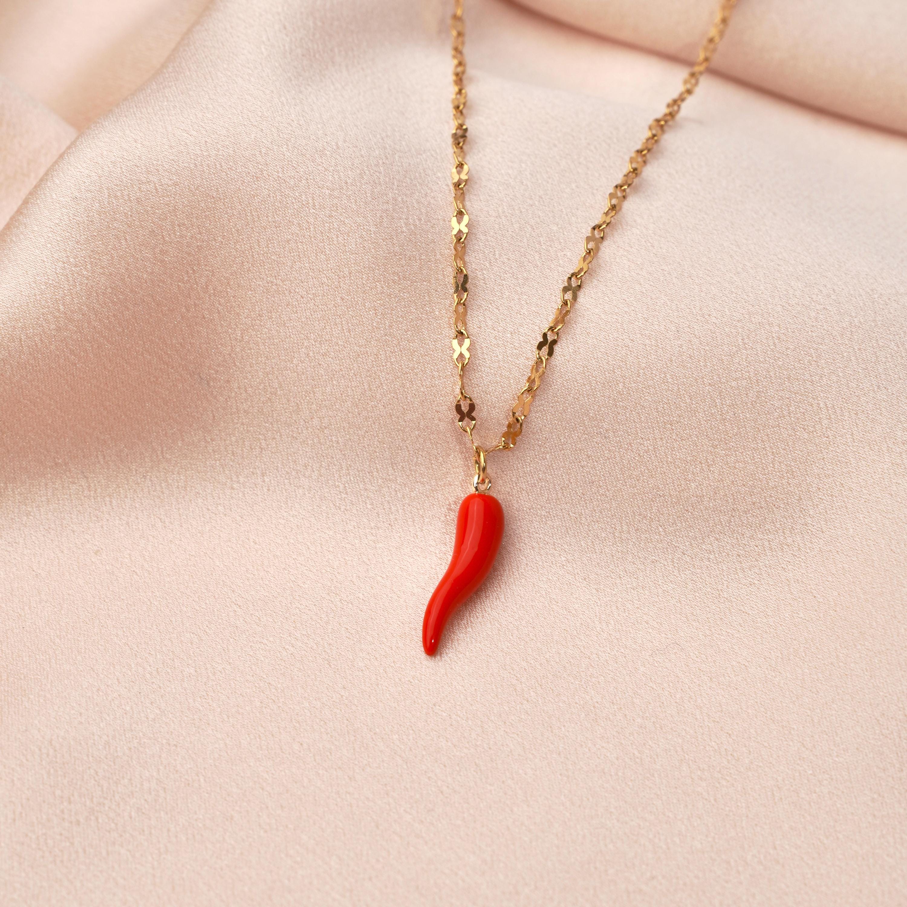 赤い唐辛子ペンダント ネックレス . 新しいコレクション 赤い唐辛子ペンダント ネックレス . 新しいコレクション