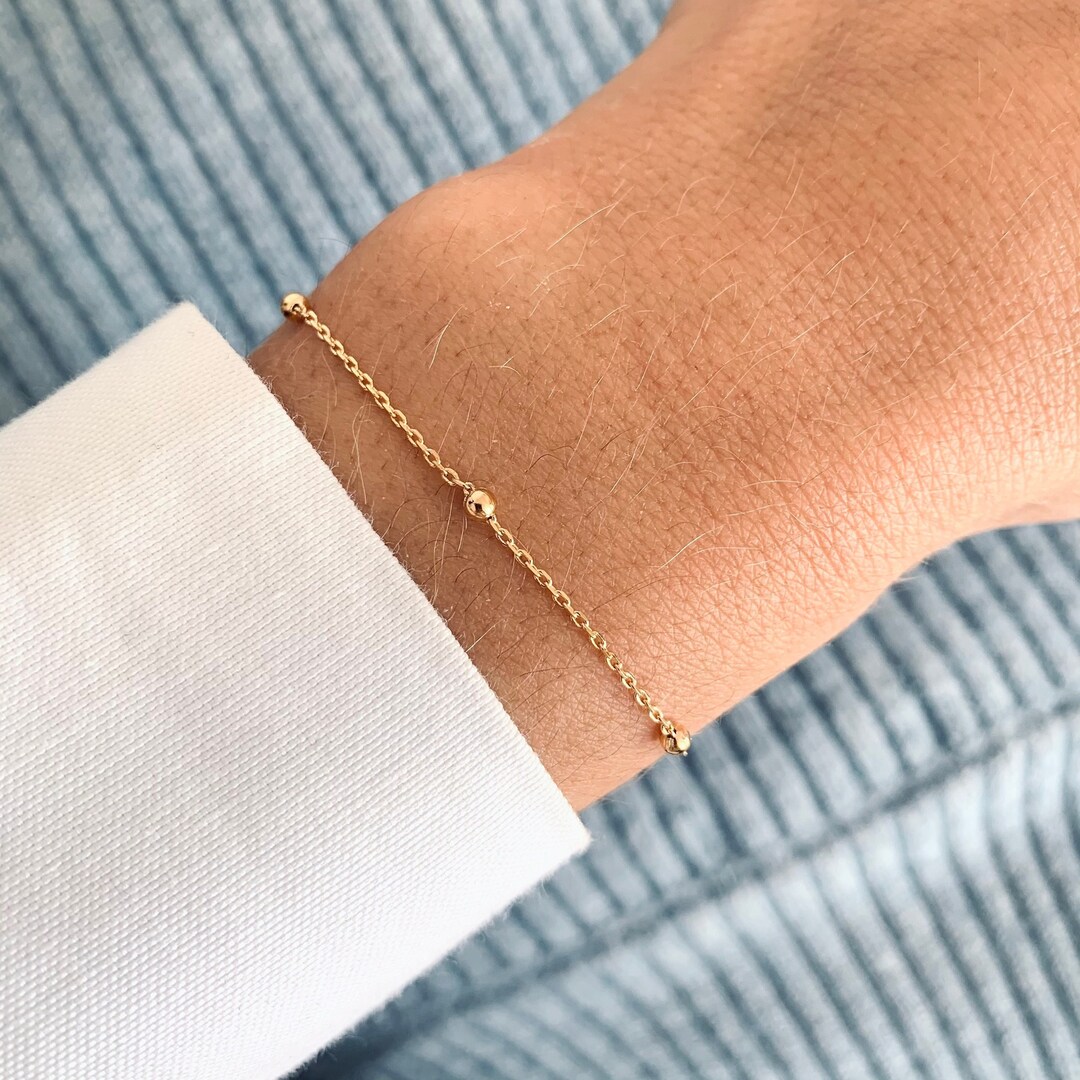 Gold Plated Ball Chain Bracelet / Women's Fine Chain Etsy
