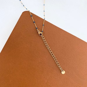 Collier acier inoxydable pendentif goutte pierre verte Agate / Collier femme minimaliste chaine image 10