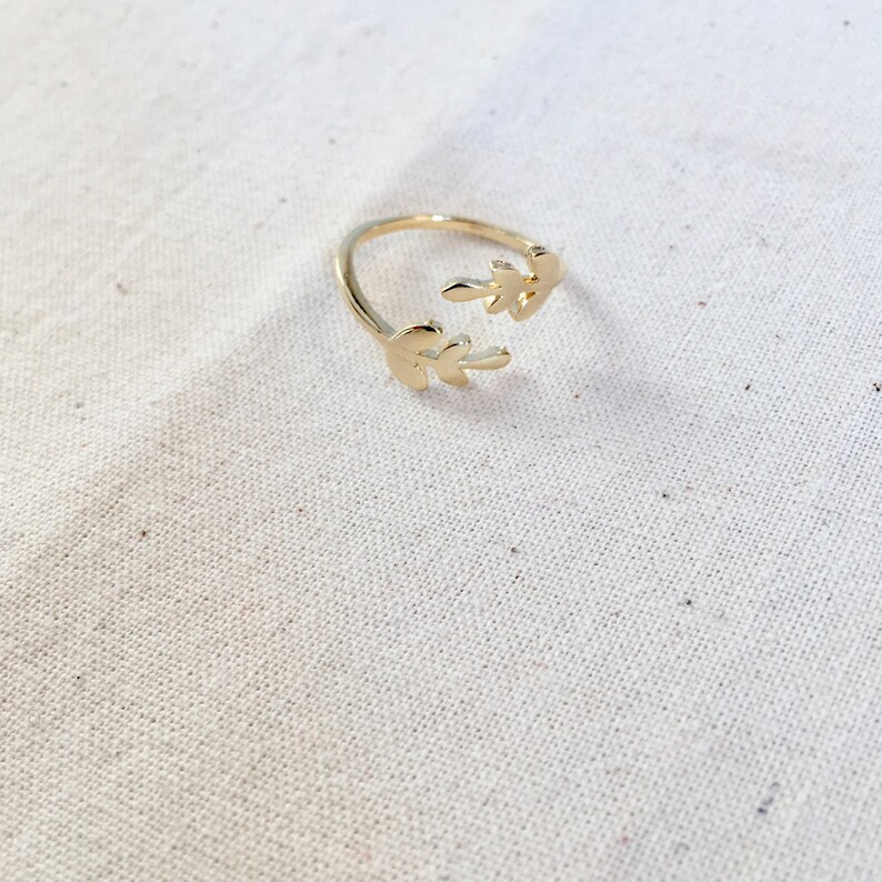 Women gold plated Laurel ears ring adjustable thin ring women gift