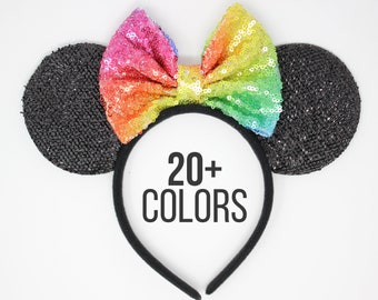 Mouse Ears Headband | Rainbow Mouse Ears | Birthday Headband Mouse Ears | Rainbow Ears | Choose Colors