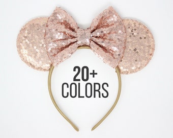 Rose Gold Mouse Ears | Rose Gold Mouse Ears | Rose Gold Mouse Ears Rose Gold Mouse Ears | Mouse Ears Rose Gold | Choose Bow Color