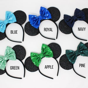 40th Birthday Mouse Ears Confetti Bow Mouse Ear Headband Mouse Ears Mouse Party Party Sequin Bow Birthday Outfit image 3