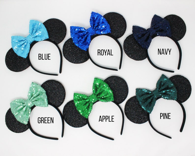 40th Birthday Mouse Ears Confetti Bow Mouse Ear Headband Mouse Ears Mouse Party Party Sequin Bow Birthday Outfit image 3