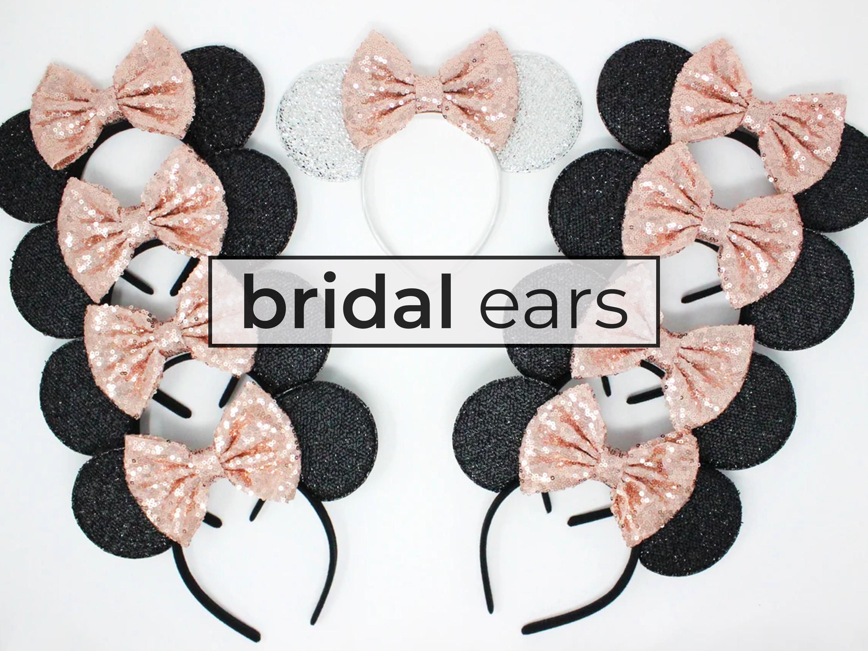 Bridal Mouse Ears | Bride Party Ears | Wedding Bachelorette Party Birthday Party Mouse Ears | Choose Bow Color