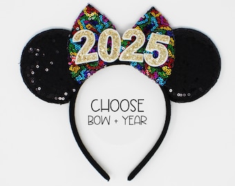 New Years Graduation Mouse Ears Headband | New Years Eve Graduate Trip Headband | Choose Color