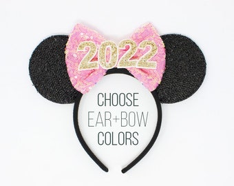 New Years Mouse Ears | New Years Mouse Headband | 2022 Graduation Ears | 2022 Headband | New Years Eve Headband | Pale Gold 2022