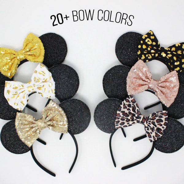 Mouse Ears One Size | Mouse Ear Headband For Adults and Kids | Animal Ears | Mouse Ear | All Ages Animal Ears | Choose Bow Color