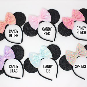 40th Birthday Mouse Ears Confetti Bow Mouse Ear Headband Mouse Ears Mouse Party Party Sequin Bow Birthday Outfit image 6
