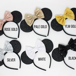 40th Birthday Mouse Ears Confetti Bow Mouse Ear Headband Mouse Ears Mouse Party Party Sequin Bow Birthday Outfit image 5