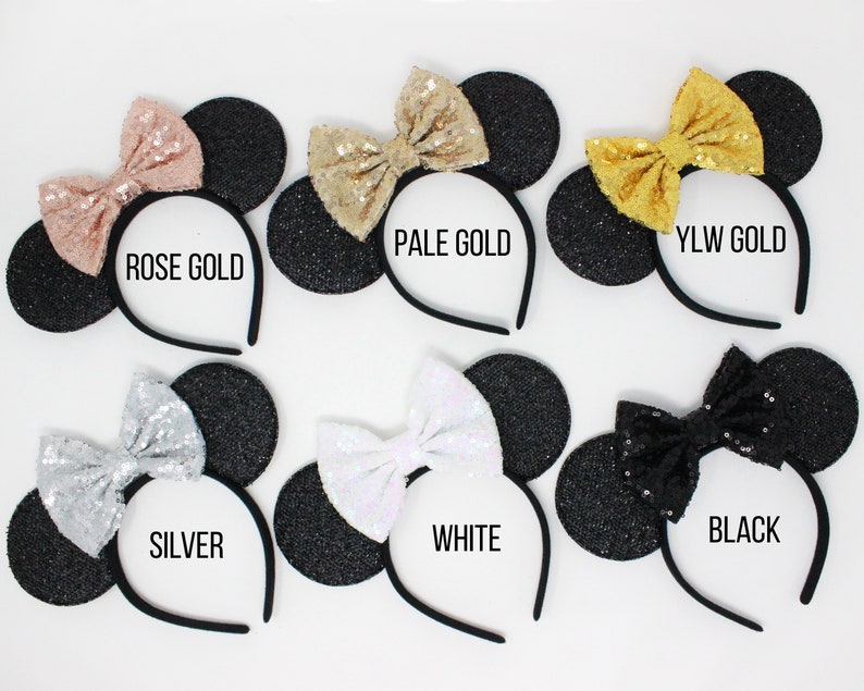 40th Birthday Mouse Ears Confetti Bow Mouse Ear Headband Mouse Ears Mouse Party Party Sequin Bow Birthday Outfit image 5