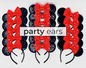 Party Mouse Ears | Choose Colors Group Mouse Ears Headband | Dance Cheer Mouse Ears Bulk Discount