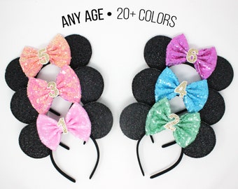 Mouse Birthday Ears | Birthday Mouse Ears | Any Birthday Ears | Birthday Mouse Ears Headband | Choose Age + Color