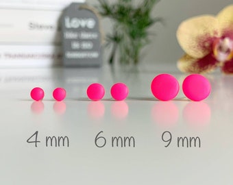 HOT PINK earrings, Neon pink studs, Party earrings, Unisex earrings, Neon earrings summer, Rave earrings neon pink, Colorful earrings LGBT