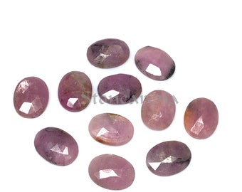 Lot à facettes rose saphir rose, pierre précieuse ovale à facettes en saphir naturel, 16x12 MM, pierre précieuse taille rose saphir, lot de 5 pièces,