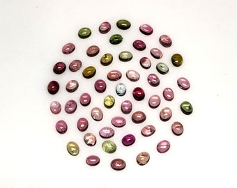 Size- 7x5 to 8x6 MM Loose Cabochon Multi Tourmaline Cabochon Lot 12 CTS Natural Multi Tourmaline Oval Cabochon Lot Smooth Gemstone AAA