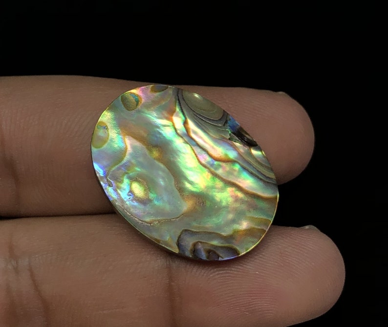 Abalone Shell Oval Cabochon 26 Cts Abalone Smooth Cabochon Abalone Shell e Gemstone. Natural Abalone Designer Gemstone 27x20 mm