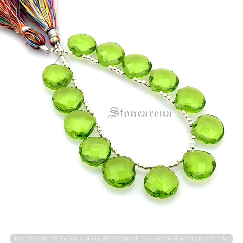 Peridot Quartz Cut BeadsPeridot Quartz Heart Shape Briolette Beads Peridot Quartz Faceted Briolette BeadsPeridot Quartz 5 Matched Pair.